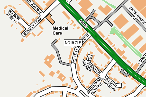 NG19 7LF map - OS OpenMap – Local (Ordnance Survey)
