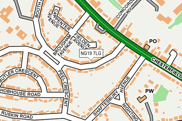 NG19 7LG map - OS OpenMap – Local (Ordnance Survey)