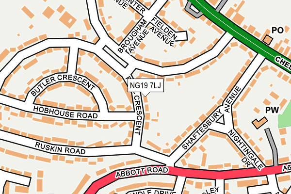 NG19 7LJ map - OS OpenMap – Local (Ordnance Survey)