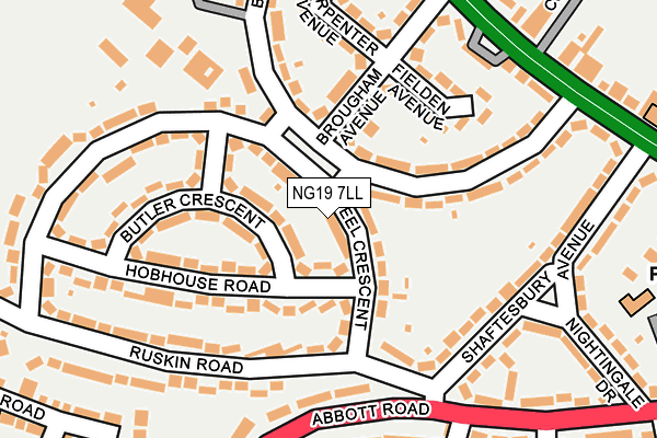 NG19 7LL map - OS OpenMap – Local (Ordnance Survey)