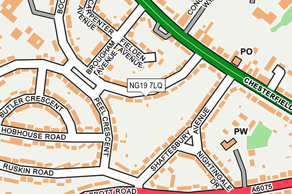 NG19 7LQ map - OS OpenMap – Local (Ordnance Survey)