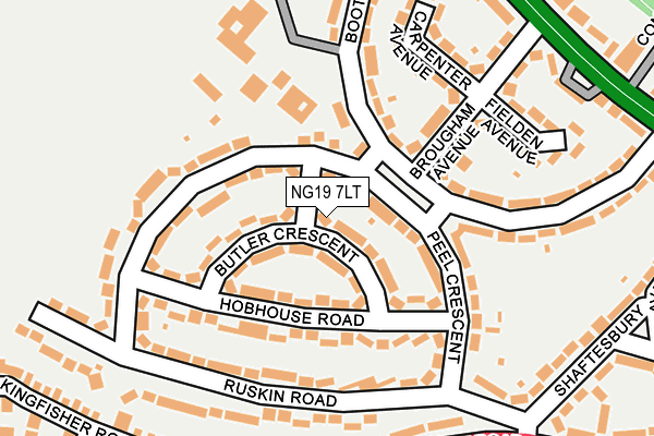 NG19 7LT map - OS OpenMap – Local (Ordnance Survey)