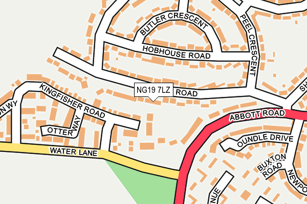 NG19 7LZ map - OS OpenMap – Local (Ordnance Survey)