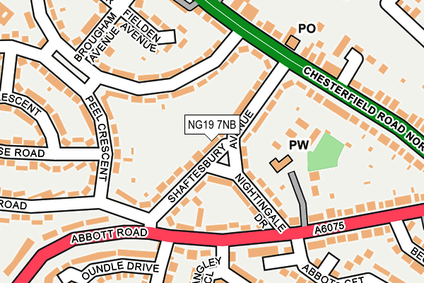 NG19 7NB map - OS OpenMap – Local (Ordnance Survey)