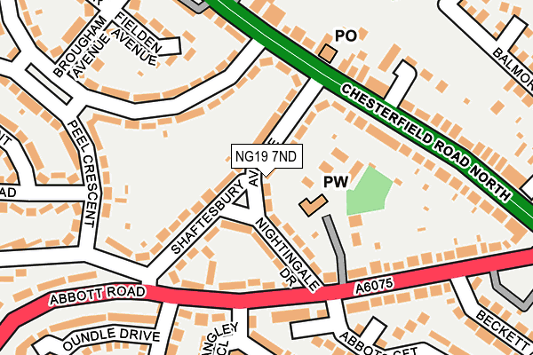 NG19 7ND map - OS OpenMap – Local (Ordnance Survey)