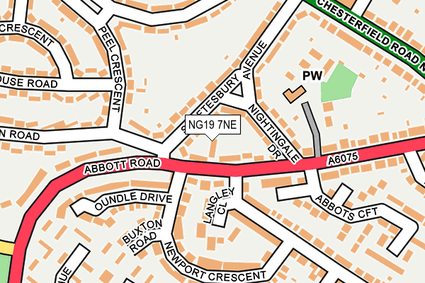 NG19 7NE map - OS OpenMap – Local (Ordnance Survey)