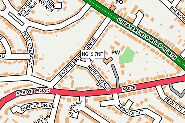 NG19 7NF map - OS OpenMap – Local (Ordnance Survey)