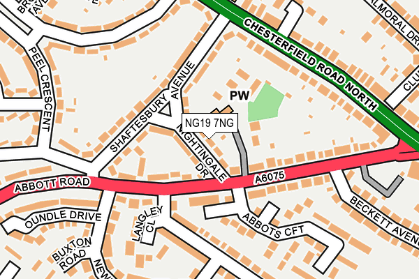 NG19 7NG map - OS OpenMap – Local (Ordnance Survey)