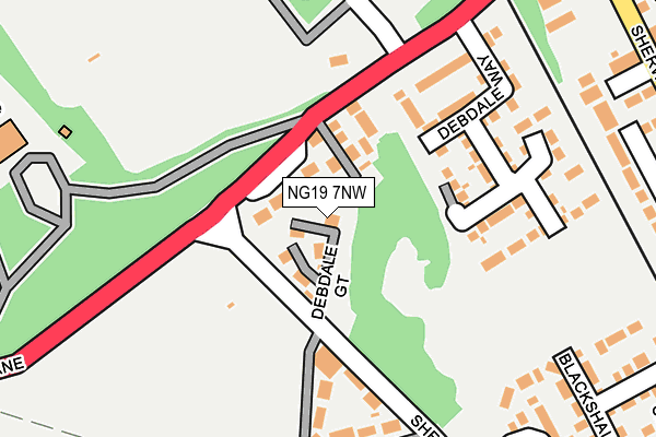 NG19 7NW map - OS OpenMap – Local (Ordnance Survey)