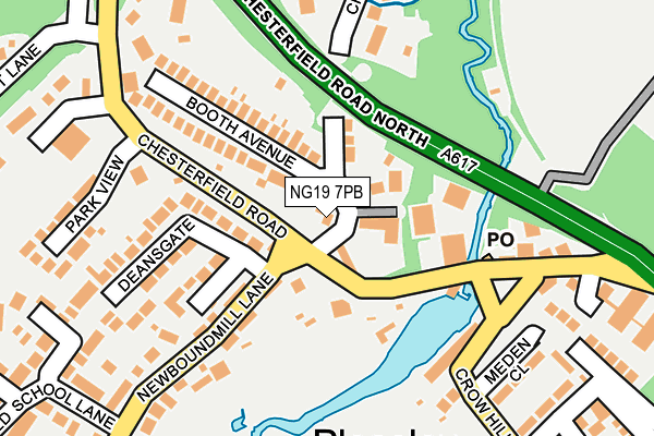 NG19 7PB map - OS OpenMap – Local (Ordnance Survey)