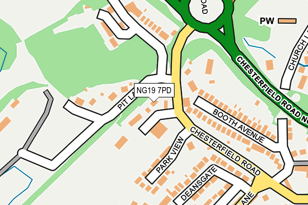 NG19 7PD map - OS OpenMap – Local (Ordnance Survey)