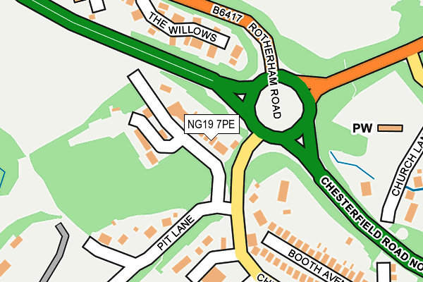 NG19 7PE map - OS OpenMap – Local (Ordnance Survey)