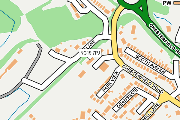 NG19 7PJ map - OS OpenMap – Local (Ordnance Survey)