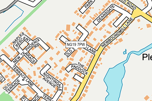 NG19 7PW map - OS OpenMap – Local (Ordnance Survey)