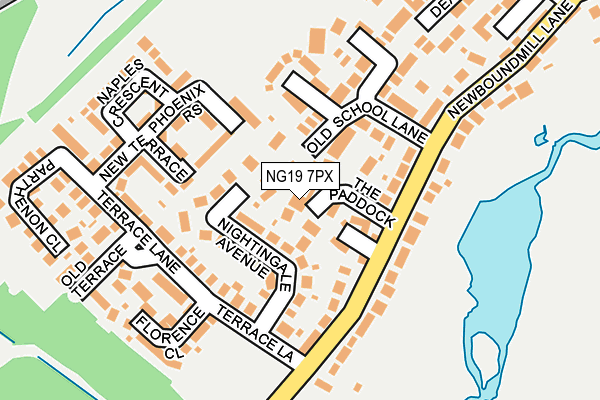 NG19 7PX map - OS OpenMap – Local (Ordnance Survey)