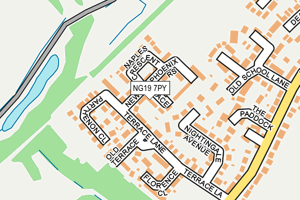 NG19 7PY map - OS OpenMap – Local (Ordnance Survey)
