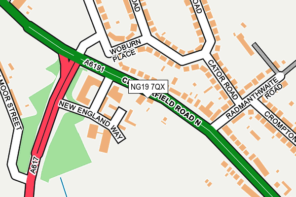 NG19 7QX map - OS OpenMap – Local (Ordnance Survey)