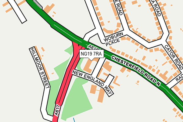 NG19 7RA map - OS OpenMap – Local (Ordnance Survey)