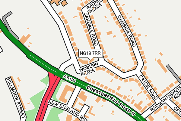 NG19 7RR map - OS OpenMap – Local (Ordnance Survey)