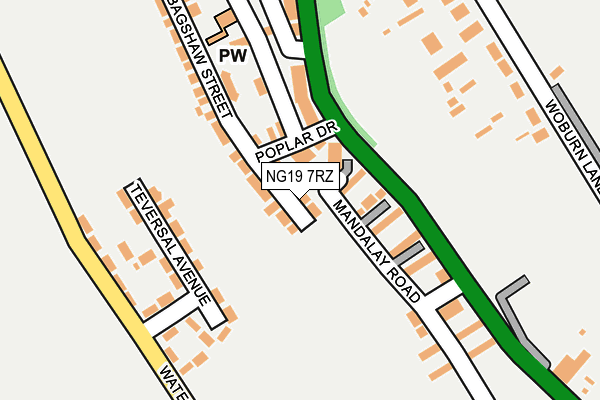 NG19 7RZ map - OS OpenMap – Local (Ordnance Survey)
