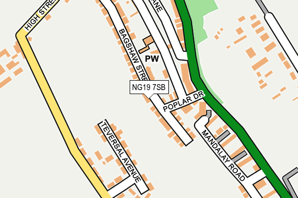 NG19 7SB map - OS OpenMap – Local (Ordnance Survey)