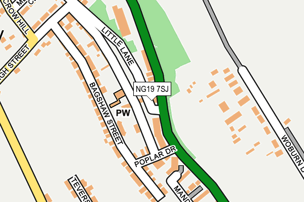 NG19 7SJ map - OS OpenMap – Local (Ordnance Survey)