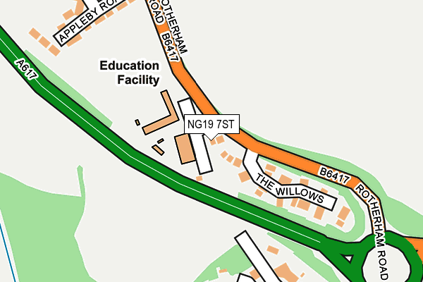 NG19 7ST map - OS OpenMap – Local (Ordnance Survey)