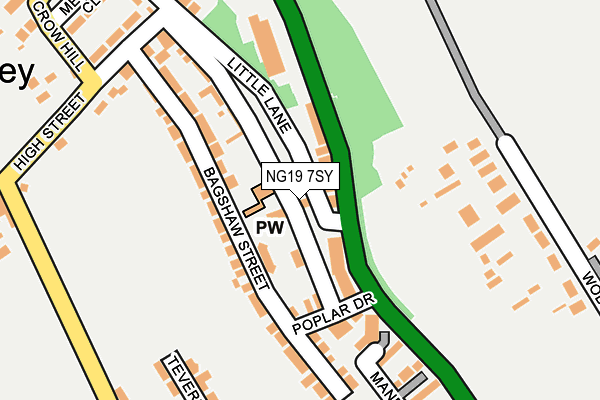NG19 7SY map - OS OpenMap – Local (Ordnance Survey)