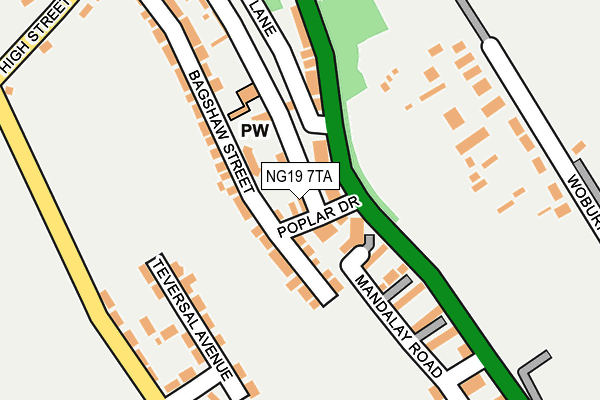 NG19 7TA map - OS OpenMap – Local (Ordnance Survey)