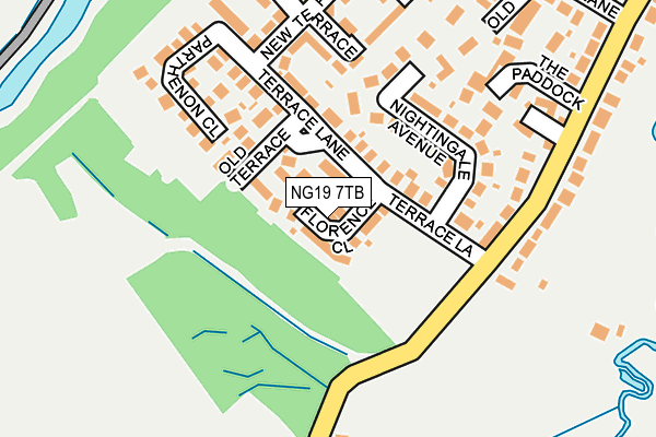 NG19 7TB map - OS OpenMap – Local (Ordnance Survey)