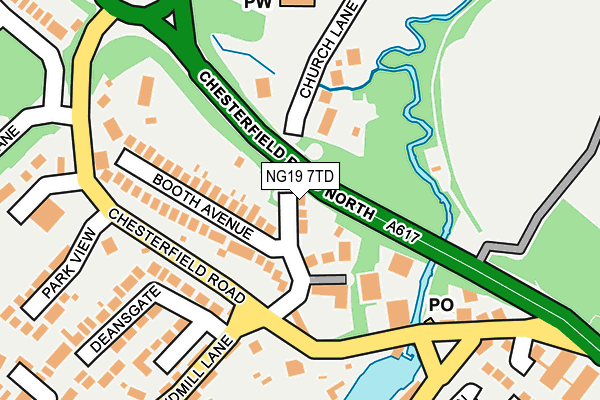 NG19 7TD map - OS OpenMap – Local (Ordnance Survey)