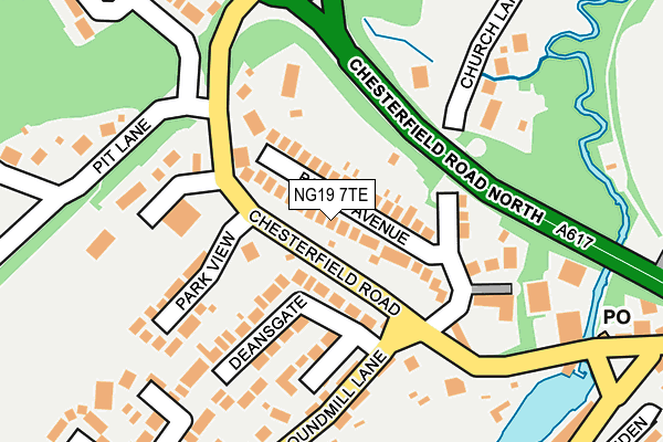 NG19 7TE map - OS OpenMap – Local (Ordnance Survey)