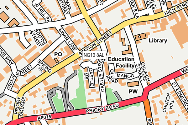 NG19 8AL map - OS OpenMap – Local (Ordnance Survey)