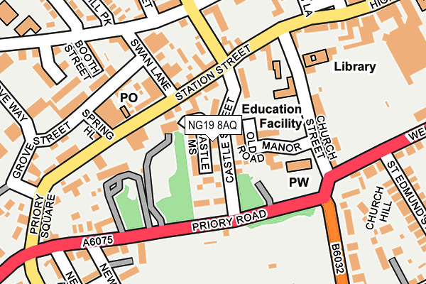 NG19 8AQ map - OS OpenMap – Local (Ordnance Survey)