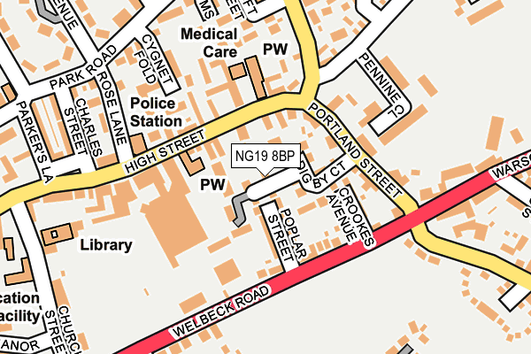 NG19 8BP map - OS OpenMap – Local (Ordnance Survey)