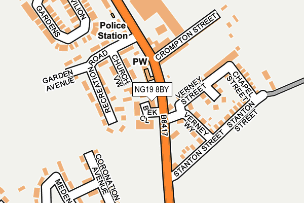 NG19 8BY map - OS OpenMap – Local (Ordnance Survey)