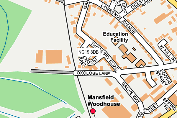 NG19 8DB map - OS OpenMap – Local (Ordnance Survey)