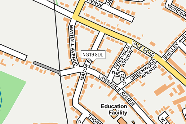 NG19 8DL map - OS OpenMap – Local (Ordnance Survey)