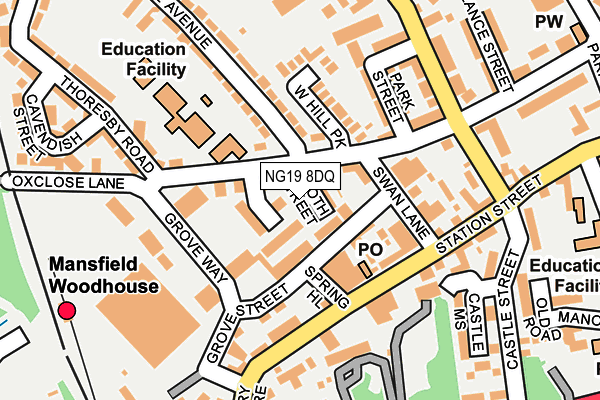 NG19 8DQ map - OS OpenMap – Local (Ordnance Survey)