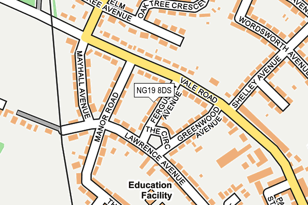 NG19 8DS map - OS OpenMap – Local (Ordnance Survey)