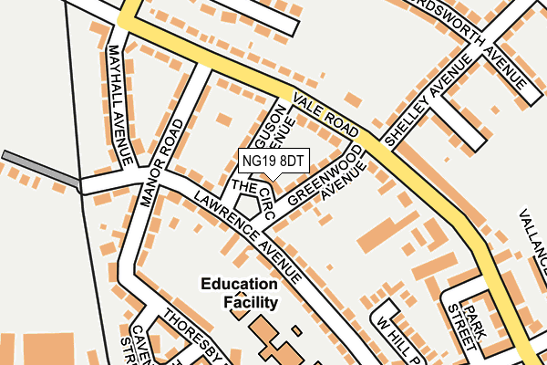 NG19 8DT map - OS OpenMap – Local (Ordnance Survey)