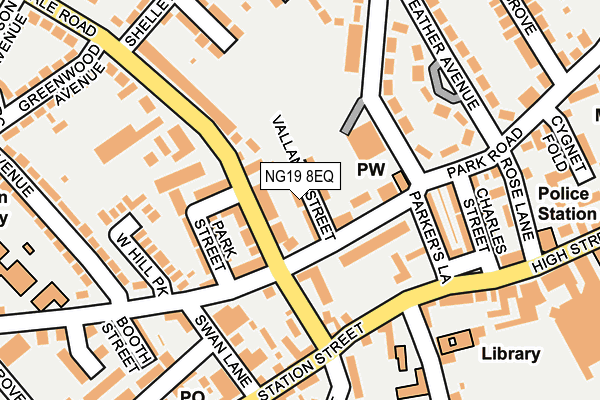 NG19 8EQ map - OS OpenMap – Local (Ordnance Survey)
