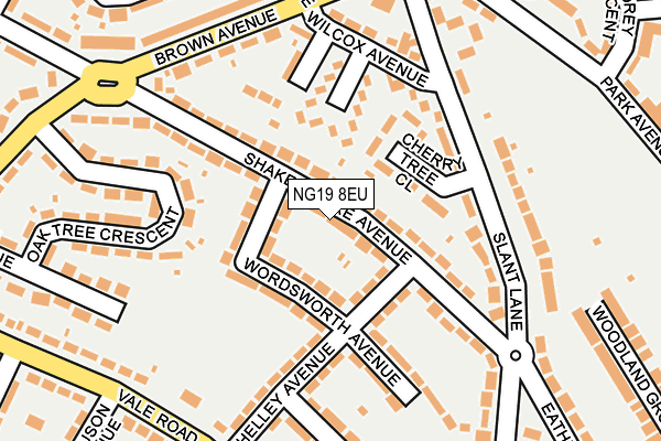 NG19 8EU map - OS OpenMap – Local (Ordnance Survey)