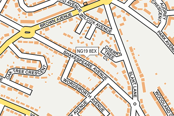NG19 8EX map - OS OpenMap – Local (Ordnance Survey)