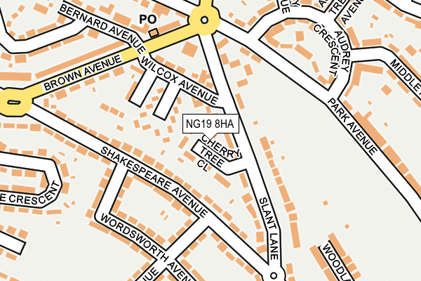 NG19 8HA map - OS OpenMap – Local (Ordnance Survey)