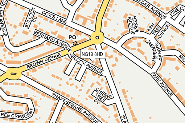 NG19 8HD map - OS OpenMap – Local (Ordnance Survey)