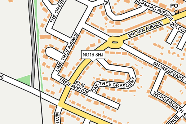 NG19 8HJ map - OS OpenMap – Local (Ordnance Survey)