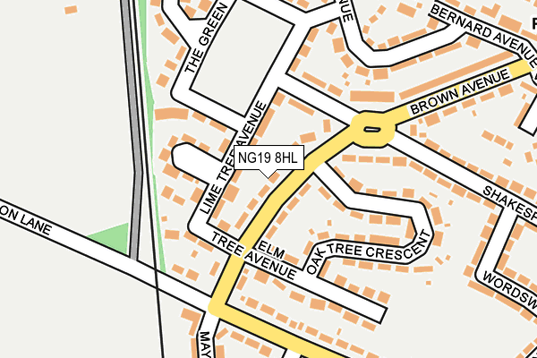 NG19 8HL map - OS OpenMap – Local (Ordnance Survey)