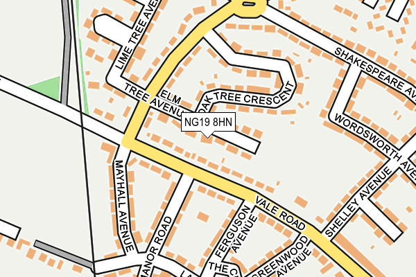NG19 8HN map - OS OpenMap – Local (Ordnance Survey)