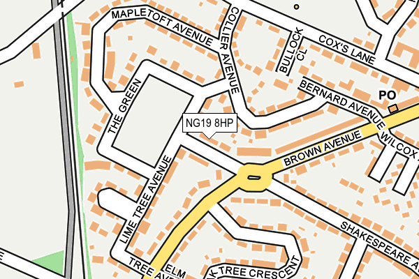 NG19 8HP map - OS OpenMap – Local (Ordnance Survey)